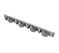 Porta Scope da Muro in Metallo Cinque Ganci, Organizer | ABS e Alluminio Spaziale, Grip Antiscivolo, per Asciugamani e Scope, Cucina e Lavanderia