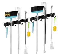 Porta Scope Parete 2 Pack 3 Supporti e 4 Ganci Nero Portascope Portascope da