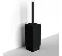 Porta Scopino da Appoggio XONY Acciaio inox 304 Lucido e resina opaca dimensioni 10,5x10,5xh 38,5 cm nero opaco nero