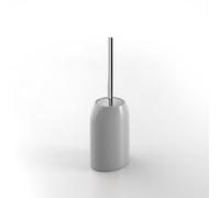 PORTA SCOPINO DA TERRA BICCHIERE SCOPINO WC TOILETTE SET BAGNO GRIGIO BIRD