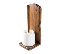 Portascopino in legno e ceramica country arte povera rustico porta scopino