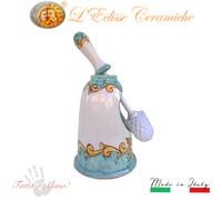 porta scopino poggio a campana in ceramica decorata a mano BV