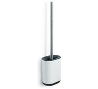 GEDY | Scopino WC Biagio, Scopettino Bagno in Acciaio Inox e Resine Termoplastiche, Fissabile con Biadesivo o da Appoggio, Spatola in Silicone, Manico Smontabile, Bianco 45x11,4x7,7cm