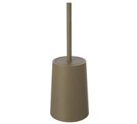 Porta scopino wc da appoggio in plastica tortora dal design tondo