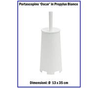 Porta Scopino Wc in Propylux Bianco Portascopino Oscar Accessori Bagno Scopini