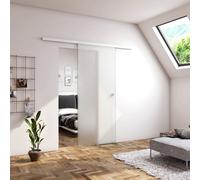 Porta Scorrevole 225cm Porta da Interno Vetro Opaco 8mm+Pellicola Anti-frantumi