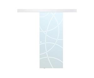 Porta scorrevole a Applique Heidi - H205 x L93 cm - Vetro temperato