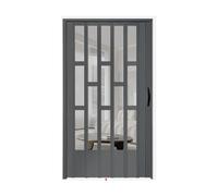 Porta Scorrevole A Fisarmonica In Acrilico Satinato for Camera Da Letto, Lavanderia E Ripostiglio, Porta Pieghevole Con Serratura E Telaio In Alluminio(WxH 45x80in(113.5x203cm))