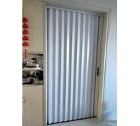 Porta scorrevole a fisarmonica in alluminio con chiusura magnetica, per esterni, patio, balcone e garage, pannello divisorio (131 x 228,6 cm)