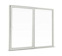 Porta scorrevole a ribalta, effetto legno bianco, PVC, aluplast IDEAL 4000, 1510x1635 mm, 2 ante, ribalta-scorrimento parallelo a sinistra (PSK)