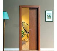 Porta scorrevole a scomparsa per cartongesso in laminato Ciliegio Finitura Ottonata