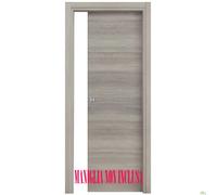 PORTA SCORREVOLE CIECA LISCIA MICROTEC ROVERE GRIGIO 210x90 CM INTERNO MURO