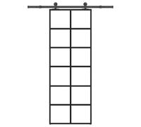 Porta scorrevole con guarnizione 76 x 205 cm, vetro temperato e alluminio per un design salvaspazio e una costruzione durevole