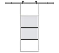 Porta scorrevole con guarnizione 76 x 205 cm, vetro temperato e alluminio, salvaspazio, durevole, silenzioso, sicurezza moderna