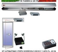 PORTA SCORREVOLE ESISTENTE AUTOMATISMO PASSA 600 MM 220/24 V 2 RADAR PINZA SICUR