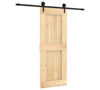Porta scorrevole in pino massiccio e acciaio, 80 x 210 cm, finitura | Design compatto, scorrevole in acciaio durevole, facile manutenzione, aspetto minimalista, ideale piccoli spazi urbani
