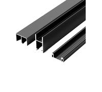 Porta scorrevole in vetro da 5-8 mm, binario a tre pezzi, for vetrina, binario scorrevole, accessori for porte scorrevoli, adatti for armadi e librerie(Black,120cm)