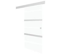 Porta scorrevole in vetro ESG e alluminio, 76 x 212 cm, argento | binario, fermaporta, apertura e chiusura silenziose, salvaspazio, traslucido, design scorrevole, passaggio tra le stanze
