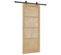 Porta scorrevole ORKDAL in legno di pino massiccio e acciaio, moderna e robusta per soggiorno, camera da letto, facile da usare e salvaspazio, 83 x 202 cm