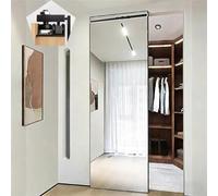 Porta scorrevole per armadio a specchio con ruote lisce, hardware nascosto, salvaspazio, design elegante per interni moderni, perfetto per la casa