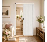 Porta scorrevole pieghevole con binario ultra-basso e chiusura magnetica | Porta scorrevole a scomparsa con maniglia e rulli in ottone, for armadi e cucine(H200cm/78.7in,W100cm/39.4in)