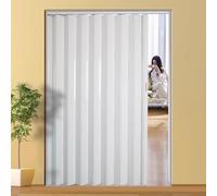Porta scorrevole pieghevole in PVC per interni, design con venature del legno per una privacy elegante in cucina, bagno e armadi