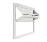 Porta scorrevole pieghevole in vetro con serrature, sollevatore verticale in alluminio rinforzato per camion alimentari da esterno, finestra di ricambio (bianco, 66 x 64 cm)