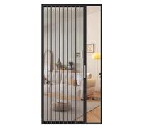 Porta scorrevole retrattile con serratura in lega di alluminio ventilata Mesh Sn NoDrill Easy Installat Portone pieghevole salvaspazio per uso interno