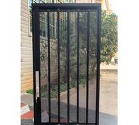 Porta scorrevole retrattile, telaio in metallo, porta pieghevole per camera da letto, cortile, patio e porta anteriore/posteriore, dimensioni personalizzate (178 x 203 cm)