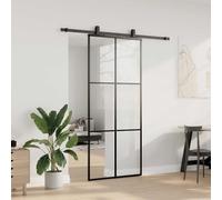 Porta Scorrevole Vetro ESG 90x205 cm Nero