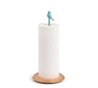 Porta Scottex da Cucina Moderno | Portarotolo in Legno con Uccellino Turchese | Porta Rotolo da Tavolo, Stile Costiero