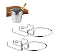 Relaxdays 2X Set Supporto da Tavolo, Porta Secchiello per Vino, Diametro 18 cm, Salvaspazio, Porta Cestello in Ferro, Argento