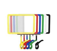 Porta segnaletica 3 pezzi A4 Porta segnaletica in plastica regolabile Clip-on rotante for riutilizzo della merce, clip for visualizzazione cartellino del prezzo(Red)