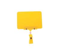 Porta segnaletica, Clip for cartello 10 pezzi for lavagna in plastica rettangolare su entrambi i lati for promemoria for feste Espositore for vendita al dettaglio del supermercato(A6 yellow)