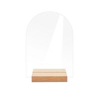 Porta segnaletica da tavolo in plastica trasparente con display for il numero del posto for banchetti nuziali con base in legno(BT055)