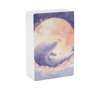 Porta sigarette a forma di balena tra le nuvole, portatile, impermeabile, in plastica, di dimensioni normali, tascabile, con apertura a ribalta, per uomo e donna.