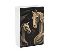 Porta sigarette a forma di cavallo intagliato in legno, portatile e impermeabile, in plastica, di dimensioni normali, tascabile, con apertura a ribalta, per uomo e donna.