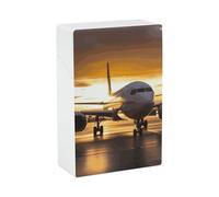 Porta sigarette "Airplane in the Evening Light", impermeabile, antiurto, compatto, da viaggio, per 20 sigarette, design resistente ai graffi, per uomo e donna.