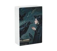 Porta sigarette Black Raven Witch impermeabile e antiurto, custodia compatta da viaggio per sigari, per 20 sigarette, design resistente ai graffi per uomo e donna