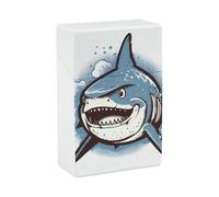 Porta sigarette Blue Shark Pictures impermeabile e antiurto, compatto, da viaggio, per 20 sigarette, design resistente ai graffi per uomo e donna
