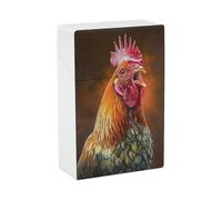 Porta sigarette con gallo che canta orgoglioso, porta sigarette in plastica da tasca con chiusura a ribalta