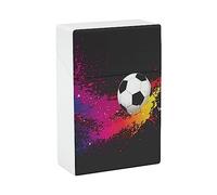 Porta sigarette con schizzi colorati con pallone da calcio, portasigarette portatile, custodia protettiva per uomo e donna