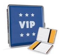 Porta Sigarette in Metallo e Similpelle per 20 Sigarette - Portasigarette Slim Tascabile - Custodia Rigida Antiurto e Antiumidità - Design Moderno - Idea Regalo Uomo e Donna