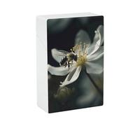 Porta sigarette in plastica impermeabile e rigido con ape che cade su un fiore, ideale per papà e marito.