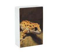 Porta sigarette Leopard Little Gecko impermeabile, custodia protettiva per sigarette con apertura a pressione, scatola per sigarette antiurto per accessori per fumatori, capacità 20, dimensioni norm
