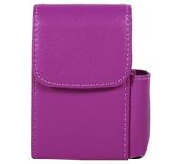 Porta Sigarette, portasigarette in Pelle PU con Porta Accendino per Donne e Uomini(Rosa Rossa)