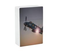 Porta sigarette - Scatola per sigarette a forma di aereo della Seconda Guerra Mondiale, resistente agli urti e impermeabile, porta sigarette in plastica rigida, elegante porta accendino, regalo per