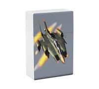Porta sigarette - Scatola per sigarette Jet Fighters, antiurto, impermeabile, in plastica rigida, elegante porta accendino, regalo per uomo/donna