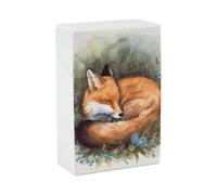 Porta sigarette - Scatola per sigarette Sleeping Fox, resistente agli urti, impermeabile, in plastica rigida, elegante porta accendino, regalo per uomo/donna
