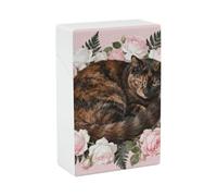 Porta sigarette tartarugato con gatto tra le rose, porta sigarette portatile sottile, custodia per sigari tascabile leggera, scatola per sigari, accessori per fumatori per contenere 20 sigarette, d